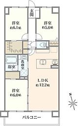 フェアパーク松戸六高台なみ木の街 3LDKの間取図画像