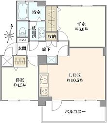 けやき台団地35号棟 2LDKの間取り