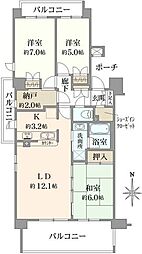ルネ三鷹エアリーコート 3LDKの間取図画像