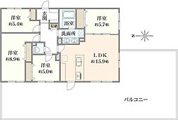 デュオ・フィールズグローヴ・シティ 4LDKの間取図画像