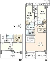 ビクトリアヒルズ横濱サウスフーガ棟 3LDKの間取図画像