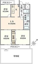 グレイス山手貳番館 3LDKの間取図画像