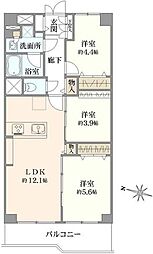 横浜スカイハイツ 3LDKの間取図画像