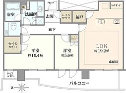 ブルーハーバータワーみなとみらい 2LDKの間取図画像