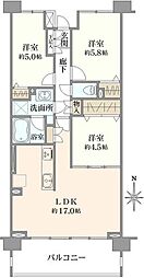 宿河原パークハウス 3LDKの間取図画像