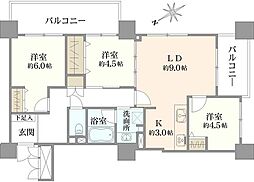 ヴィルヌーブタワー横浜・関内 3LDKの間取図画像