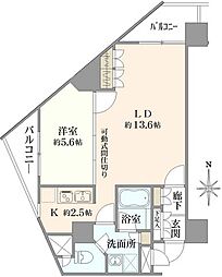 エクセレント麻布十番 1LDKの間取図画像