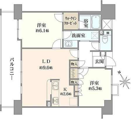 2LDK 間取り