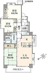 オーベル相模原 3LDKの間取図画像