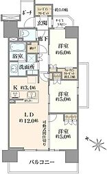 パークホームズ相模大野 3SLDKの間取図画像