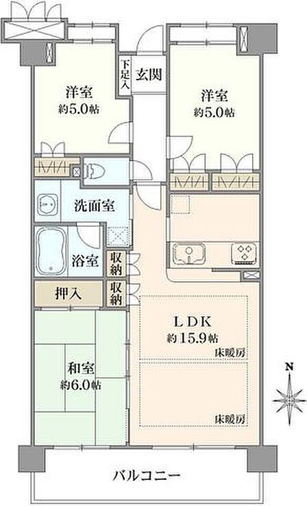 3LDK 間取り