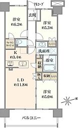 プラウド町田 3SLDKの間取図画像