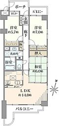 ハイホーム鷺沼東 3LDKの間取図画像