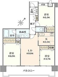 ロイヤルヒルズ東戸塚 3LDKの間取図画像