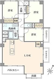 葉山エコーハイツ 3LDKの間取図画像
