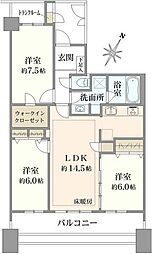 セルシオヒルズすずかけ台 3LDKの間取図画像