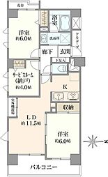 ナイスパークコート鶴見潮田 2SLDKの間取図画像