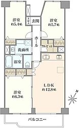 第2大船パークタウンc棟 3LDKの間取図画像