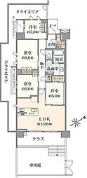 ブリリアシティ横浜磯子M棟 4SLDKの間取図画像