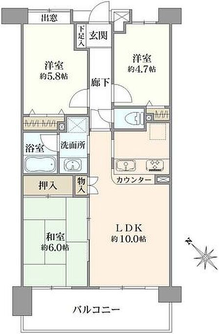 3LDK 間取り