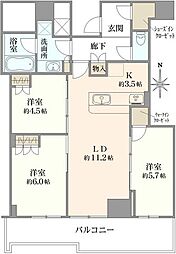シエリアタワー大阪堀江 3LDKの間取図画像