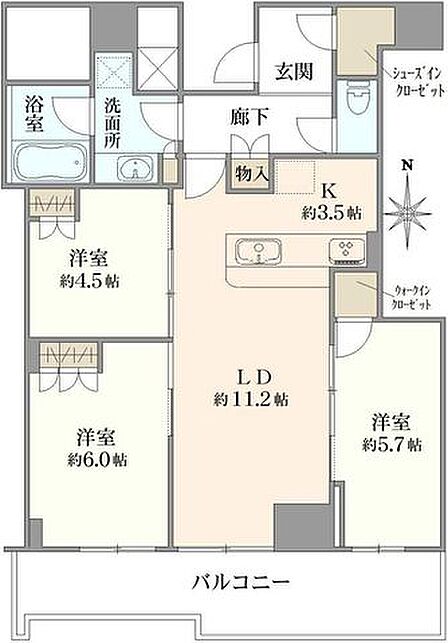 3LDK 間取り