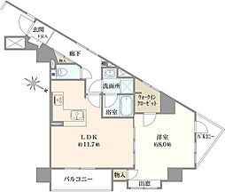 イトーピア中之島パークサイド 1LDKの間取図画像
