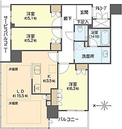 グランドメゾン新梅田タワー 3LDKの間取図画像