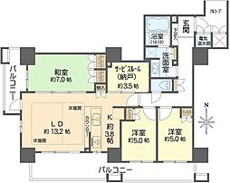 福島ガーデンズタワー 3SLDKの間取図画像
