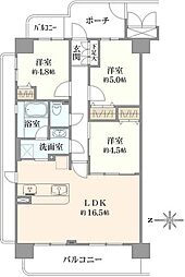 ディオ・フェルティ豊中・曽根 3LDKの間取図画像