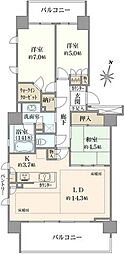 プラウド千里桃山台 3SLDKの間取図画像