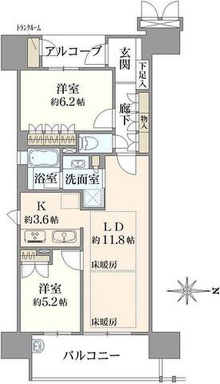 2LDK 間取り