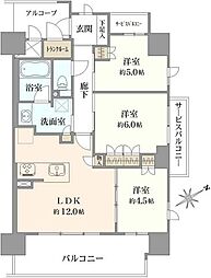 ローレルアイ高槻 3LDKの間取図画像