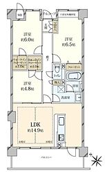 ダイアパレス甲子園 3LDKの間取図画像