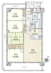アンビエントジェームス山一番館 4LDKの間取図画像