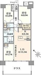 シエリア須磨鷹取 3LDKの間取り