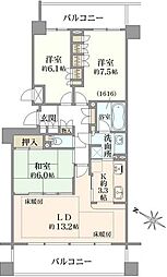 グランステイツ甲子園二番町 3LDKの間取図画像
