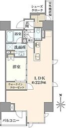 プラウド久屋大通 1LDKの間取図画像