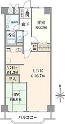 コーラルハイツ志木 2LDKの間取図画像