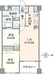 クレアホームズ新宿百人町 2LDKの間取図画像
