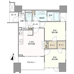 ライオンズ練馬アートレジデンス 2LDKの間取図画像