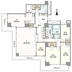 WコンフォートタワーズEAST 4LDKの間取図画像