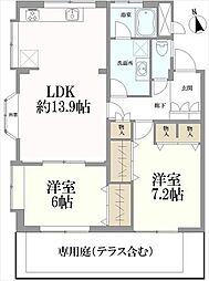 ハイツ武蔵野 2LDKの間取り