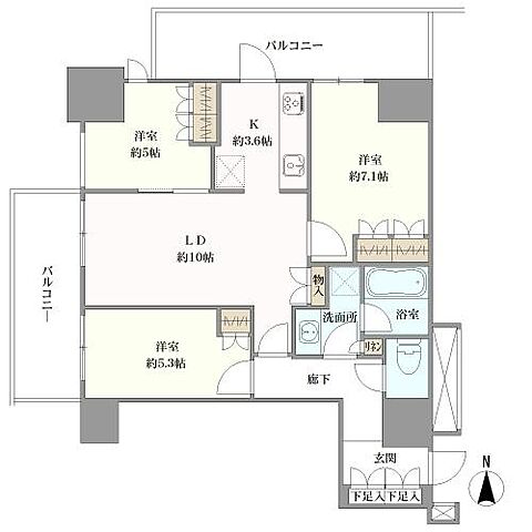 間取り アトラス三鷹レジデンス 7階/-