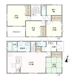 東武東上線 鶴瀬駅 徒歩21分 4SLDKの間取り