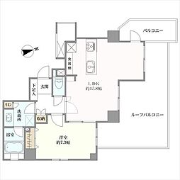 エルラフィナ白金 1LDKの間取図画像