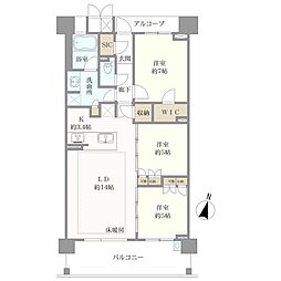 ヴィラス星ヶ丘の森ガーデンヴィラ 3LDKの間取図画像