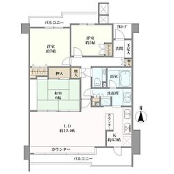 八事月見ケ岡シティハウスセンターガーデン 3LDKの間取り