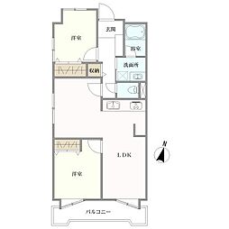 シティパレス富士見町 2LDKの間取り