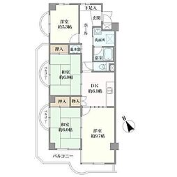 ジークレフ武庫川 4DKの間取図画像